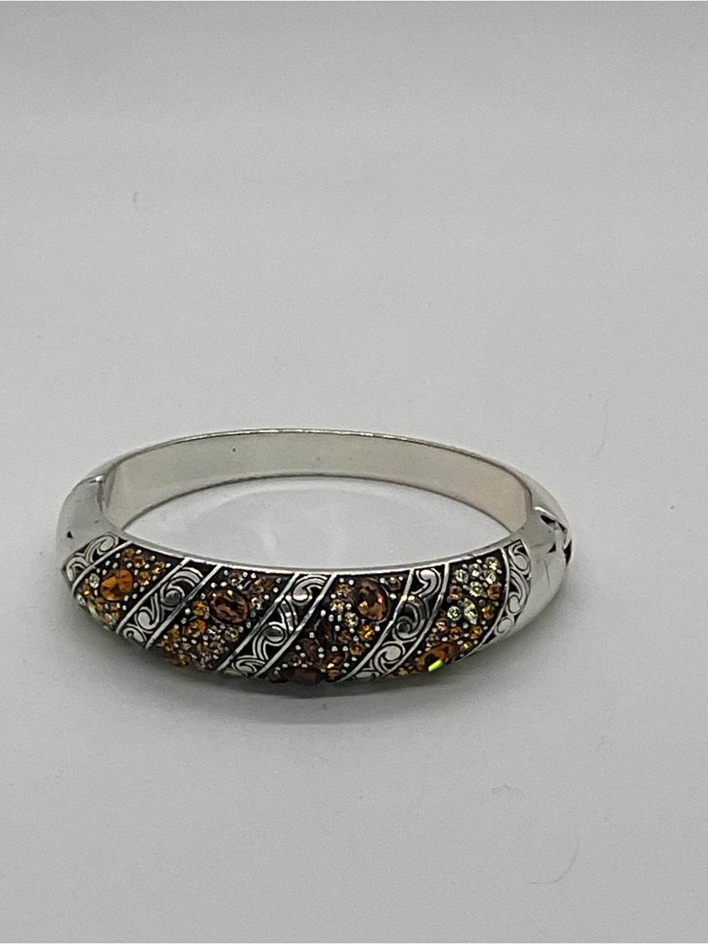 Brighton Crystal Voyage Silver Plated Bracelet with Amber and Champagne Crystals